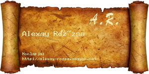 Alexay Rózsa névjegykártya