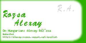 rozsa alexay business card